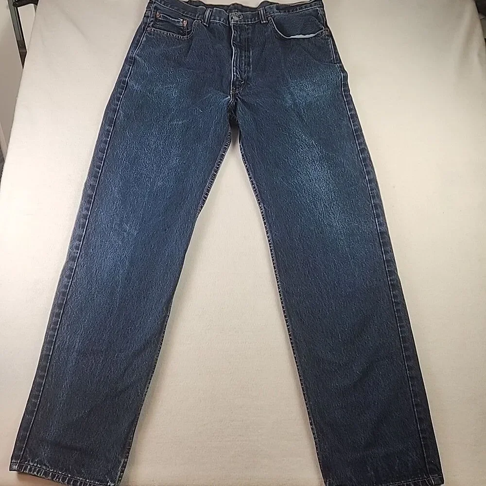 Levis 550 Jeans Mens Size 38 x 36 Straight Relaxed Fit Blue Denim - Picture 1 of 13